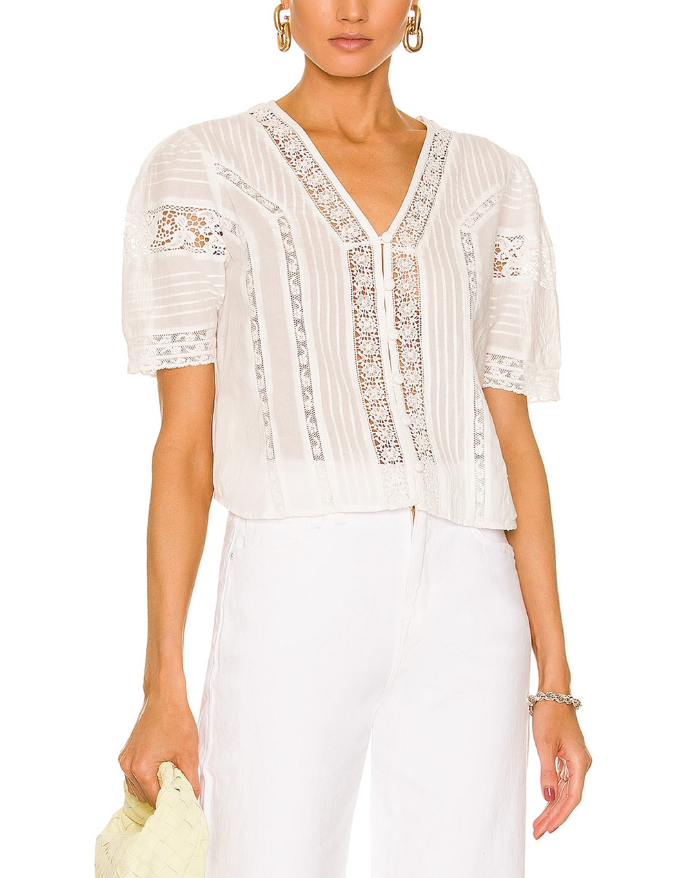 Loveshackfancy Lace White Gavilan Blouse Size XS